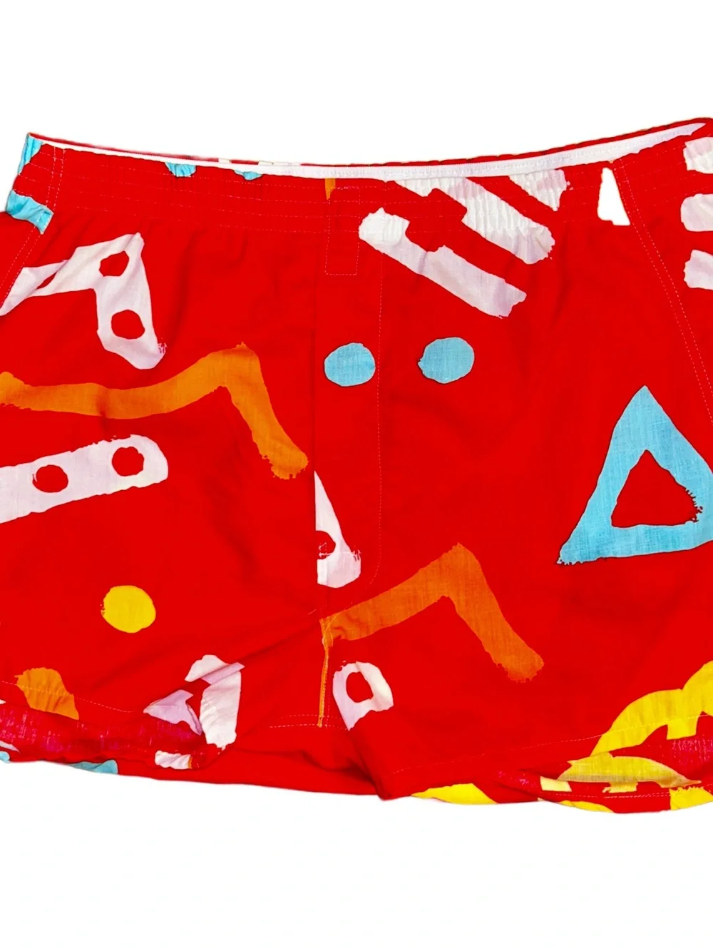 Mervyn’s ~ Men’s Large ~ Red W/ Multi-Colors Abstract ~ Retro ~ Boxer Shorts
